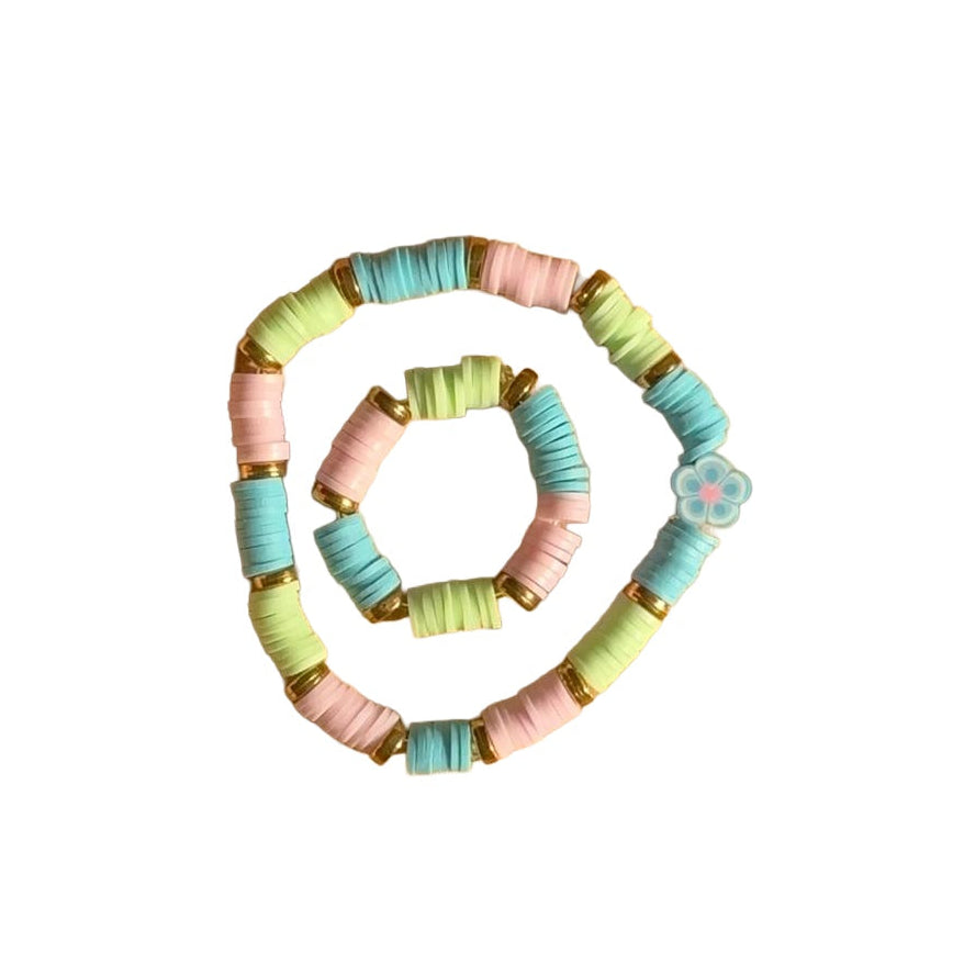 Cotton Candy bracelet duo on white background