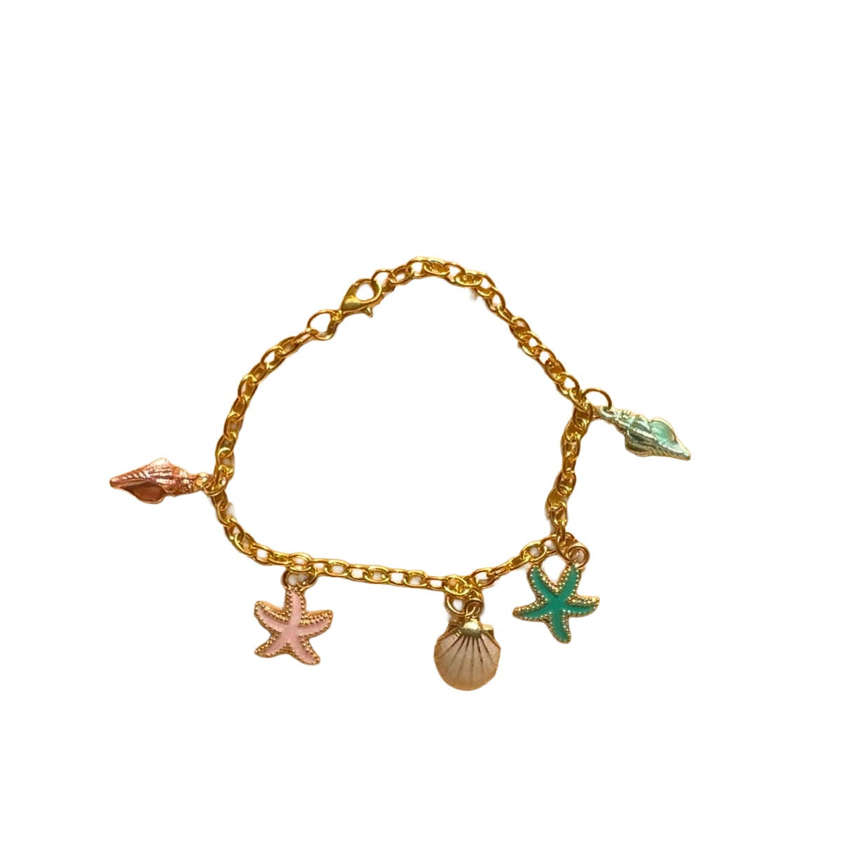 Ocean Treasure charm bracelet on white background